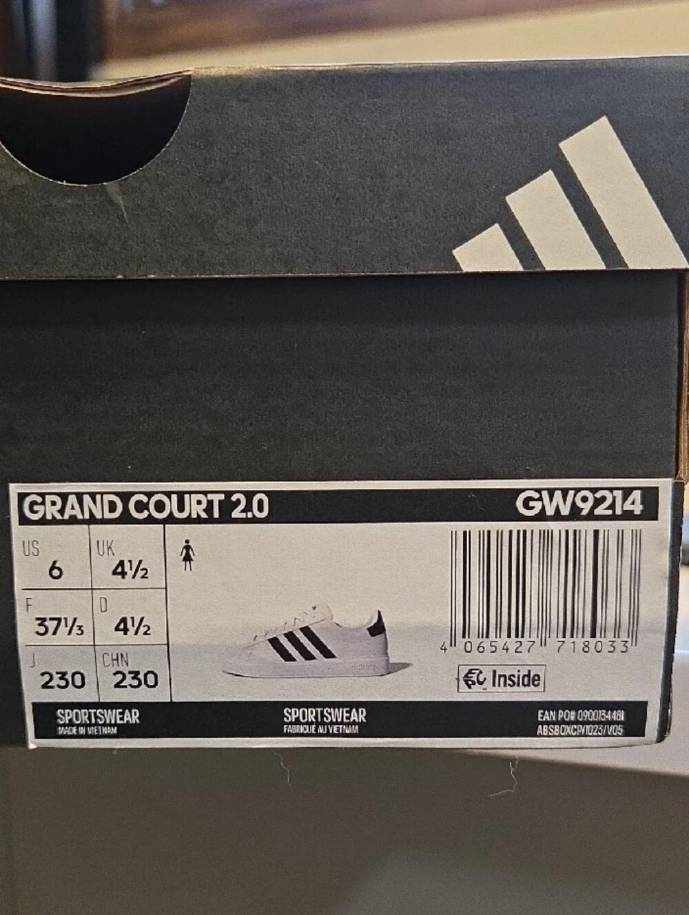 adidas White Sneakers with Black Three-Stripes Accent